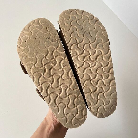 Birkenstock Arizona Big Buckle Washed Metallic Rose Two Strap Sandals 37 Narrow - Picture 8 of 11